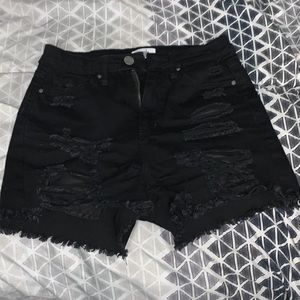 Black high waisted shorts, size 1